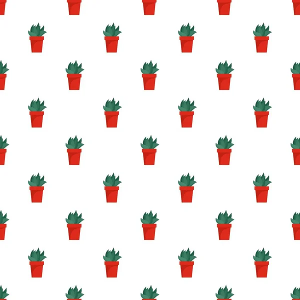Cactus plant pot pattern seamless vector — Stock Vector