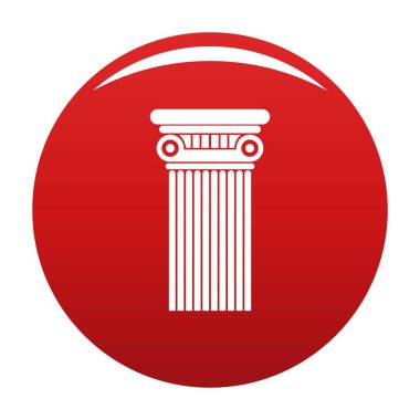 Architectural column icon vector red clipart