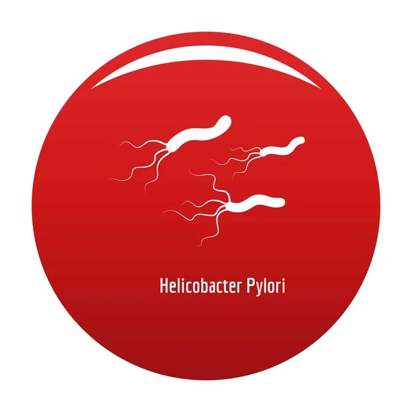 Helicobacter pylory vector rojo icono — Vector de stock