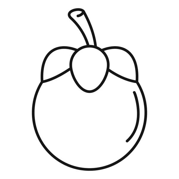 Eco mangosteen pictogram, Kaderstijl — Stockvector