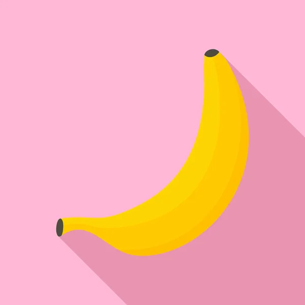 Verse banaan pictogram, vlakke stijl — Stockvector