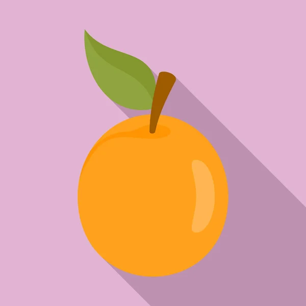 Färska aprikos ikon, platt stil — Stock vektor