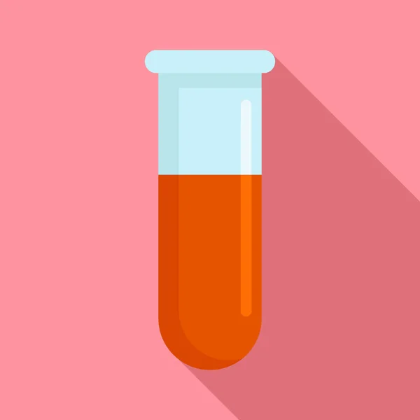 Blood test tube icon, flat style — Stock Vector