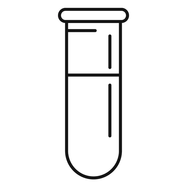 Blood test tube icon, outline style — Stock Vector