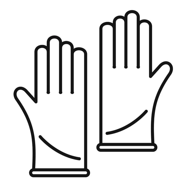 Icône de gants de laboratoire médico-légal, style contour — Image vectorielle