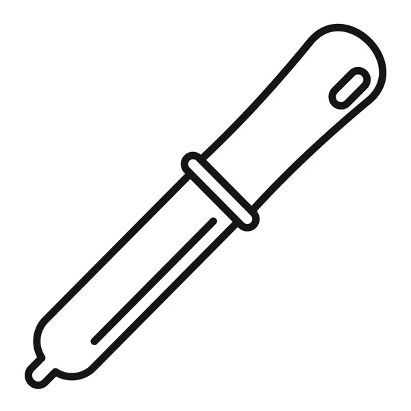 Icono de pipeta de laboratorio, estilo de esquema — Vector de stock