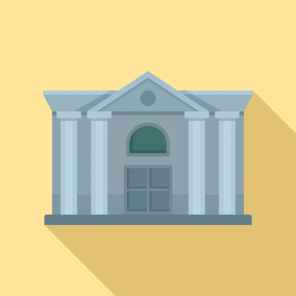 Icono del palacio de justicia de arquitectura, estilo plano — Vector de stock