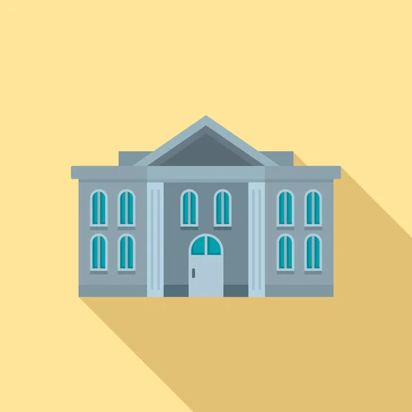 Icono administrativo del palacio de justicia, estilo plano — Vector de stock