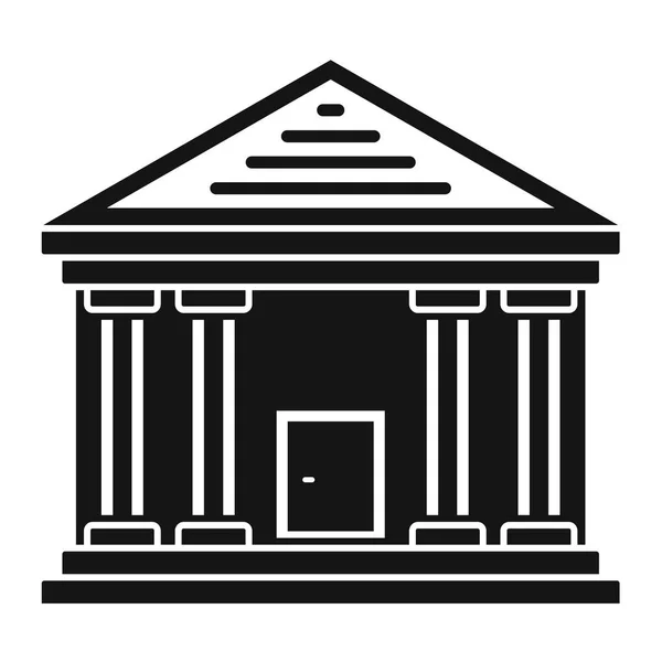 Icono del palacio de justicia de piedra, estilo simple — Vector de stock