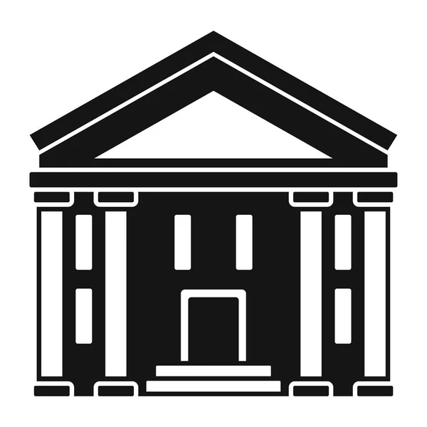 Τράπεζα δικαστικό μέγαρο εικονίδιο, απλό στυλ — Διανυσματικό Αρχείο