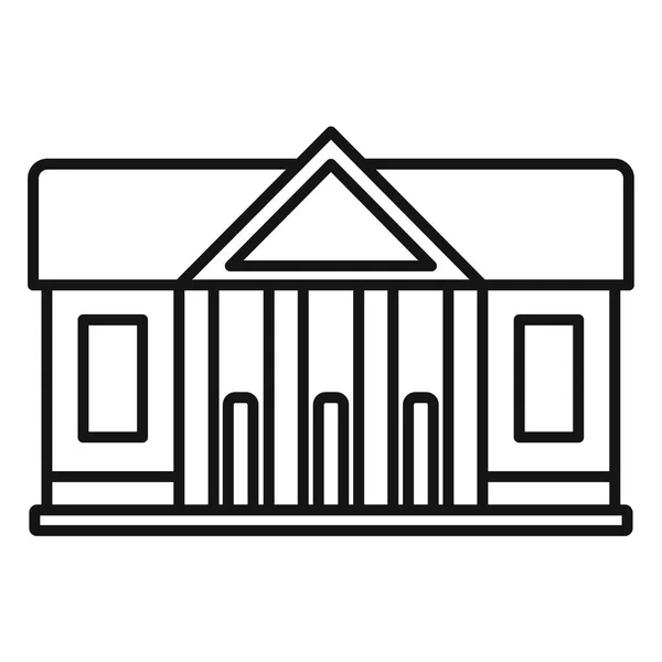 Gerechtsgebouw vensterpictogram, Kaderstijl — Stockvector