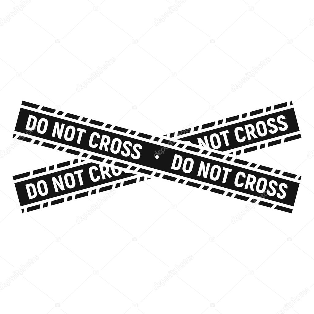 Do not cross police line icon, simple style