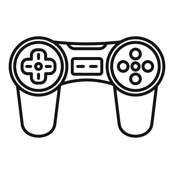 Icono de joystick de videojuego, estilo de esquema — Vector de stock