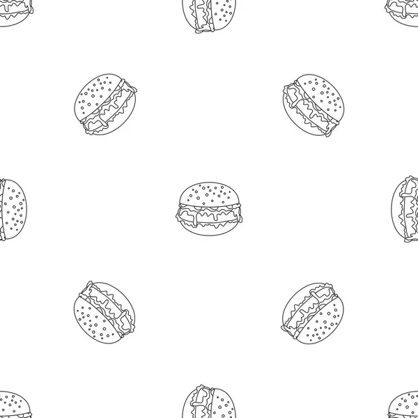 Burger pattern seamless vector — Stock Vector