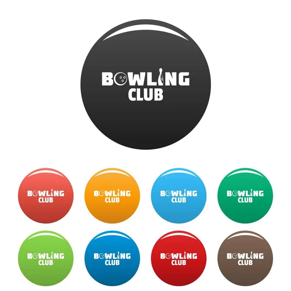 Bolos nuevos iconos del club de color conjunto — Vector de stock