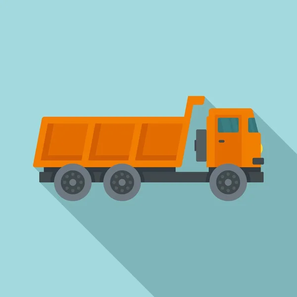 Icône de camion de ferme chargé, style plat — Image vectorielle