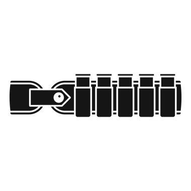 Hunter bullet belt icon, simple style clipart