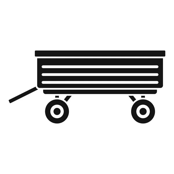 Aanhangwagen pictogram, eenvoudige stijl — Stockvector