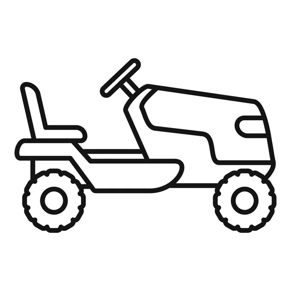 Tractor icono cortador de césped, estilo de contorno — Archivo Imágenes Vectoriales