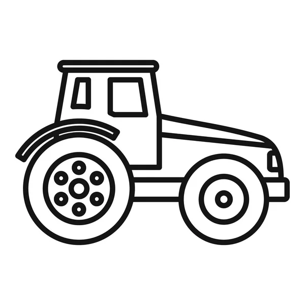 Icono de tractor moderno, estilo de esquema — Vector de stock