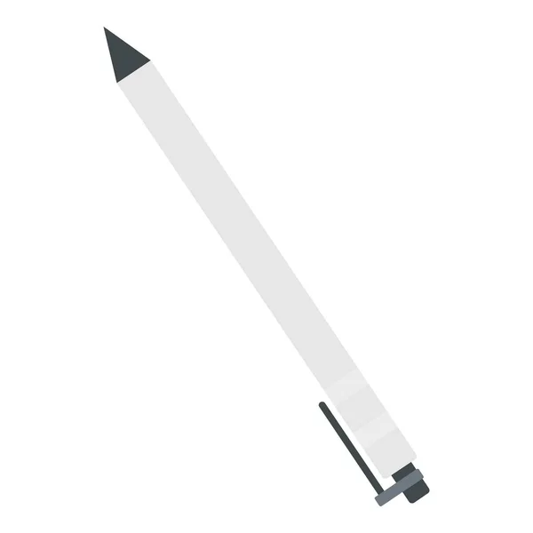 Біла піктограма ручки, плоский стиль — стоковий вектор