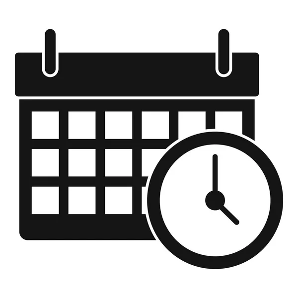 Ημερολόγιο ρολόι Time εικονίδιο, απλό στυλ — Διανυσματικό Αρχείο