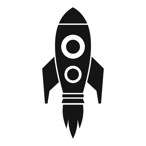Icono de la mosca del cohete del negocio, estilo simple — Vector de stock