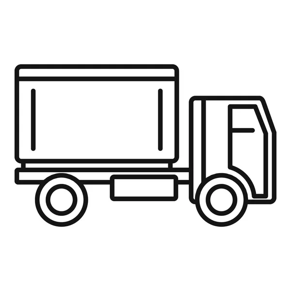 Icône de camion de service postal, style contour — Image vectorielle