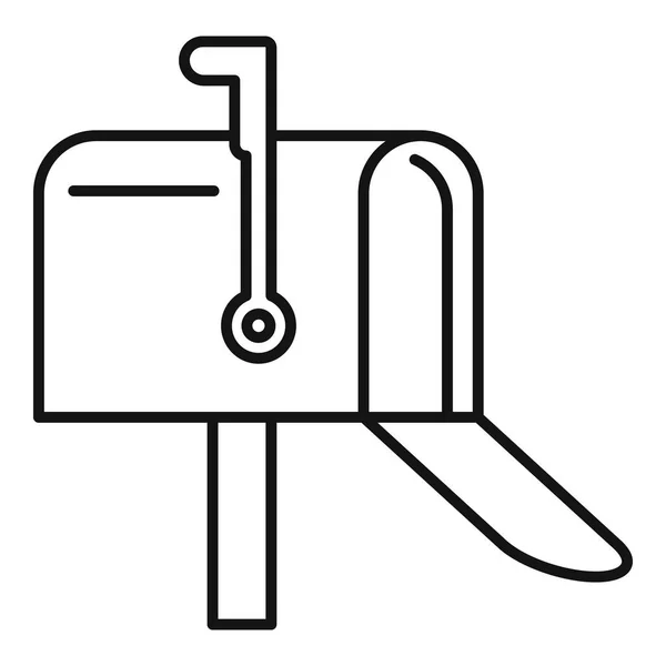 Hus brevlåda ikon, kontur stil — Stock vektor