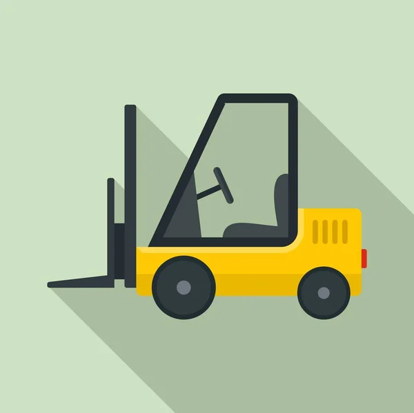 Port forklift icon, flat style — Stock Vector