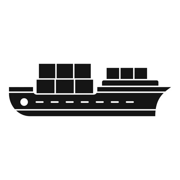 Icône de navire industriel, style simple — Image vectorielle