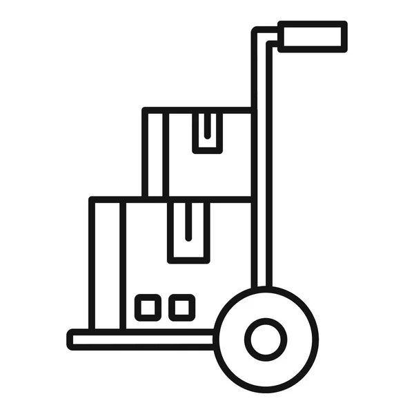 Icono de carro de almacén, estilo de esquema — Vector de stock