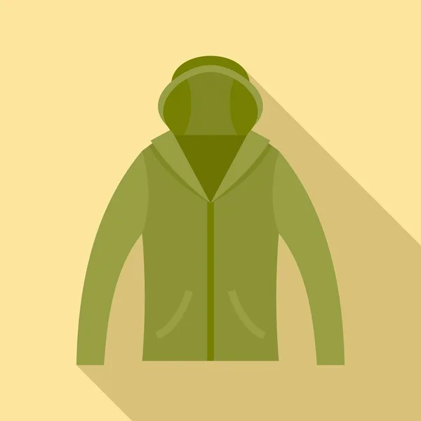 Ícone de jaqueta de caça, estilo plano — Vetor de Stock