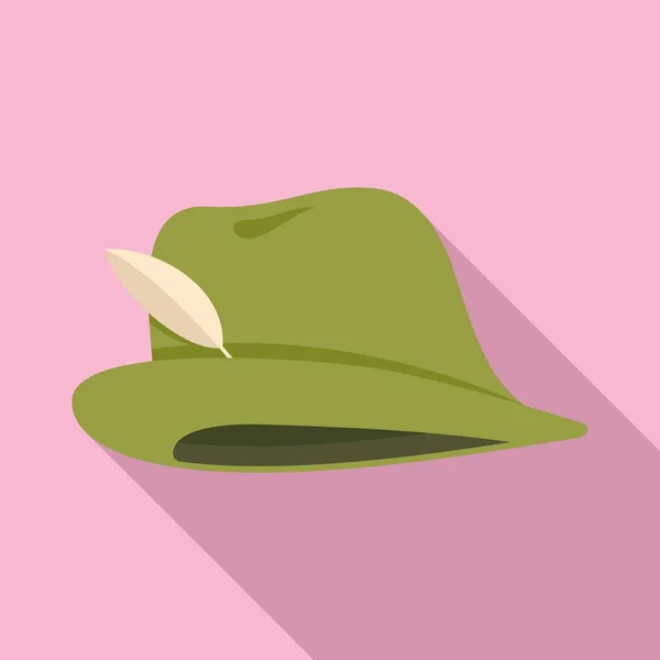 Icono del sombrero de cazador, estilo plano — Vector de stock