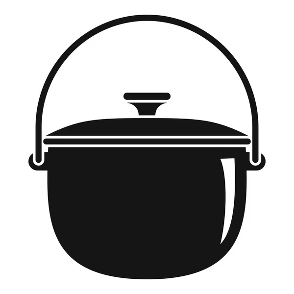 Camp cauldron icon, simple style — Stock Vector