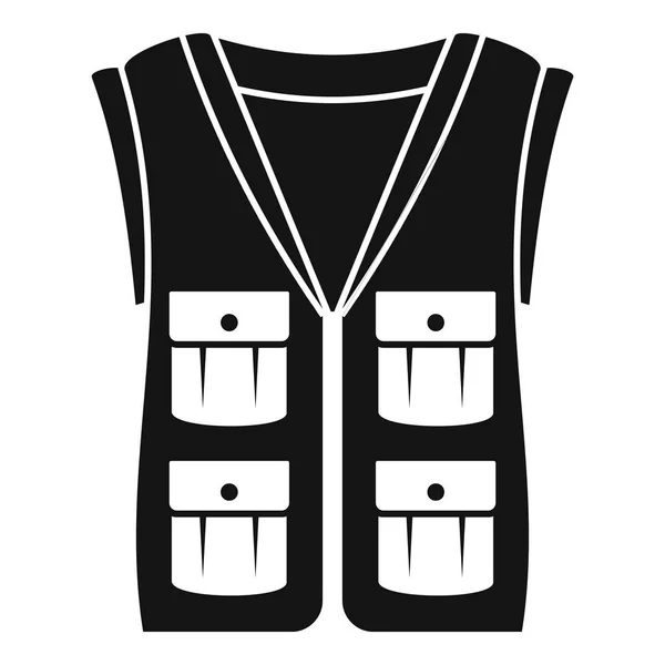 Hunter vest icon, simple style — Stock Vector