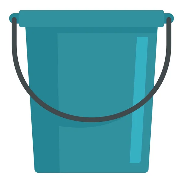 Blue bucket icon, flat style — Stock Vector
