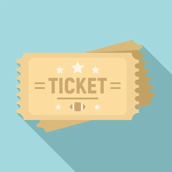 American football ticket icon, flat style