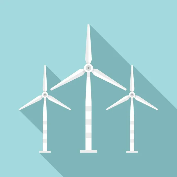 Wiatr turbina ikona, płaski — Wektor stockowy