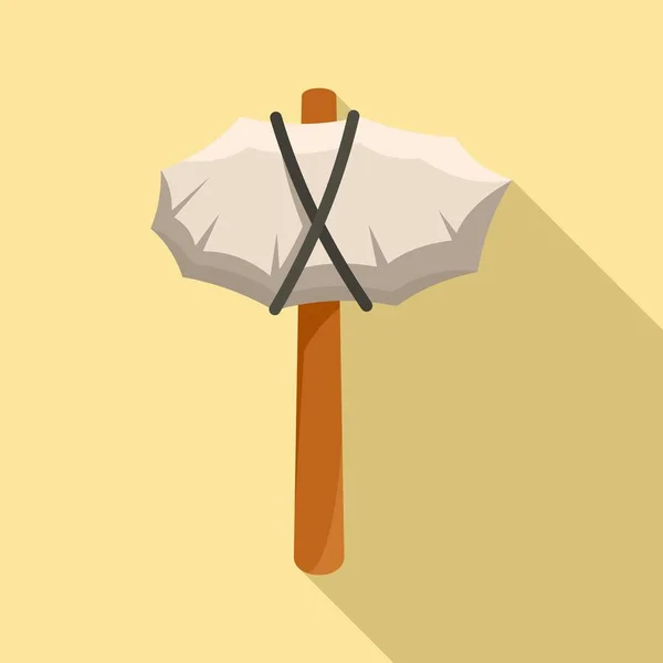 Stone age hammer icon, flat style — Stock Vector