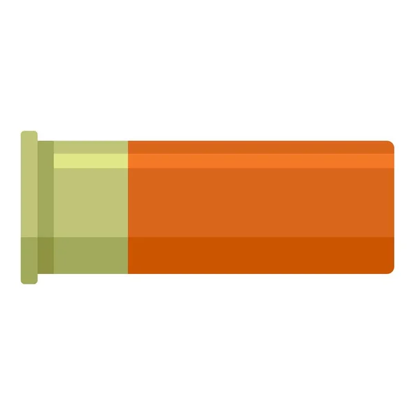 Orange cartridge shotgun icon, flat style — Stock Vector