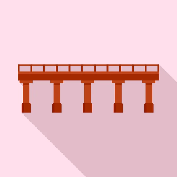 Icono del puente, estilo plano — Vector de stock