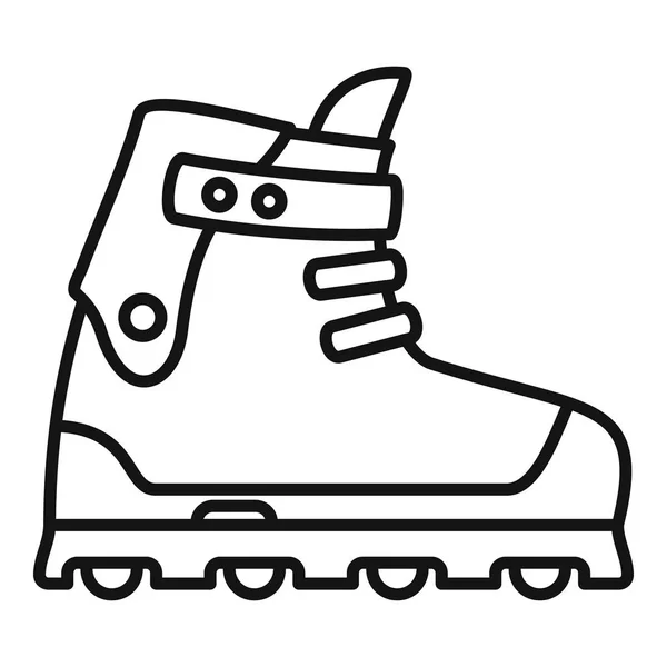 Small wheel inline skates icon, outline style — Stock Vector