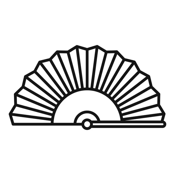 Иконка ручного вентилятора, стиль контура — стоковый вектор