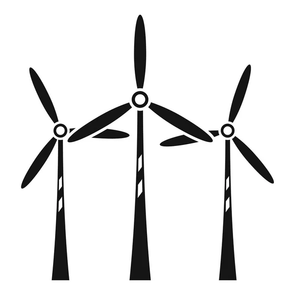 Ícone de fazenda de turbina eólica, estilo simples —  Vetores de Stock