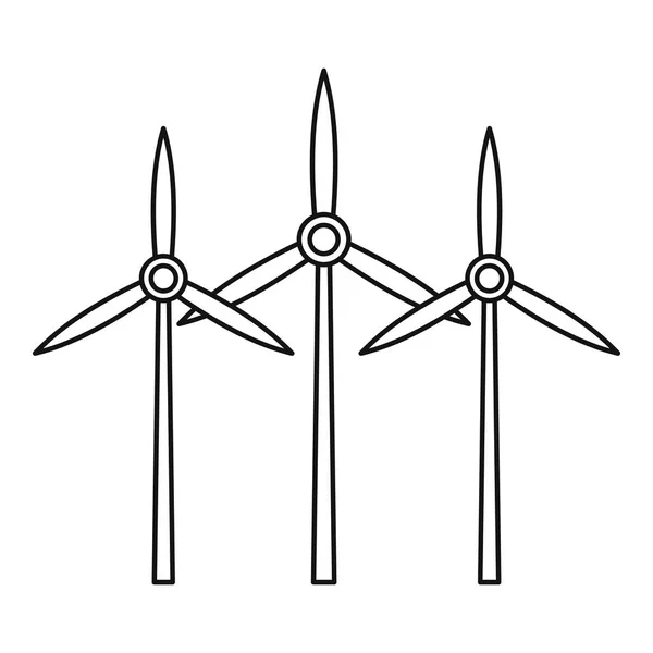 Icono de turbina eólica, estilo de contorno — Archivo Imágenes Vectoriales