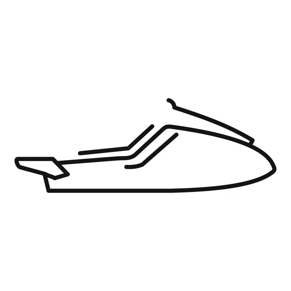 Ikona rychlého proudového lyžování, styl obrysu — Stockový vektor