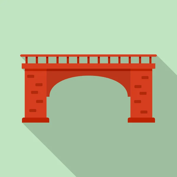Icono de puente de ladrillo, estilo plano — Vector de stock