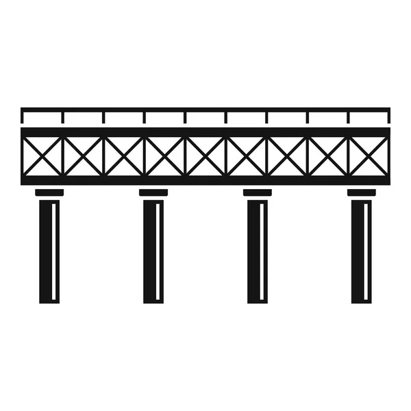 Icône pont ferroviaire, style simple — Image vectorielle