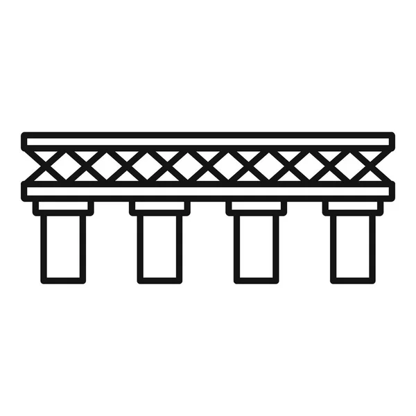 Antiguo icono del puente ferroviario, estilo de contorno — Archivo Imágenes Vectoriales